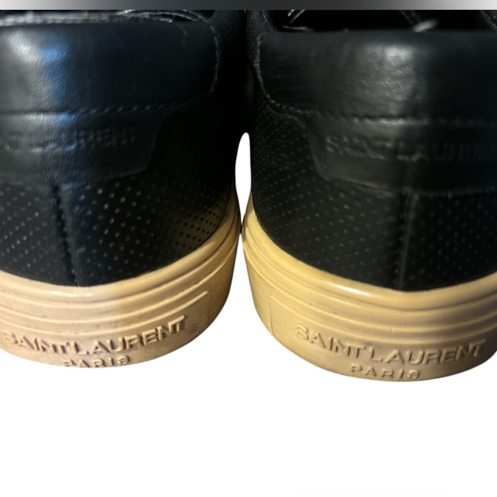 Saint Laurent Black Leather Sneakers - Picture 2 of 6